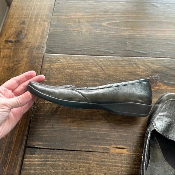 LifeStride Women’s Black Square Toe Faux Leather Loafer Shoe Size 7.5M GUC - Picture 9 of 12